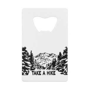 Neem een Hike quote monochrome berglandschap Kredietkaart Flessenopener