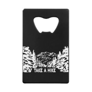 Neem een Hike quote monochrome berglandschap Kredietkaart Flessenopener