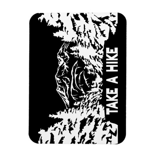 Neem een Hike quote monochrome berglandschap Magneet (Verticaal)