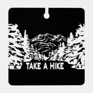 Neem een Hike quote monochrome berglandschap Metalen Ornament