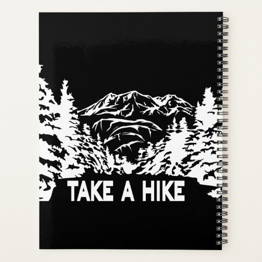 Neem een Hike quote monochrome berglandschap Planner (Achterkant)