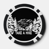 Neem een Hike quote monochrome berglandschap Poker Chips (Achterkant)