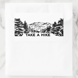 Neem een Hike quote monochrome berglandschap Rechthoekige Sticker