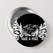 Neem een Hike quote monochrome berglandschap Ronde Button 7,6 Cm (Voorkant /achterkant)