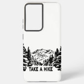 Neem een Hike quote monochrome berglandschap Samsung Galaxy Hoesje (Achterkant)