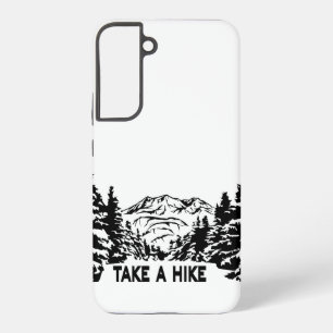 Neem een Hike quote monochrome berglandschap Samsung Galaxy Hoesje
