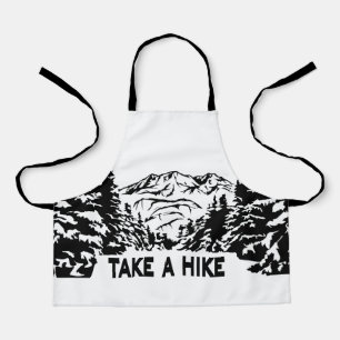 Neem een Hike quote monochrome berglandschap Schort
