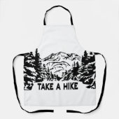 Neem een Hike quote monochrome berglandschap Schort (Voorkant)