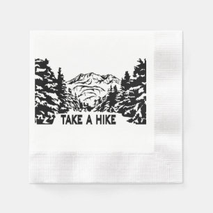Neem een Hike quote monochrome berglandschap Servet