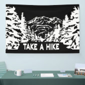 Neem een Hike quote monochrome berglandschap Spandoek (Beurs)