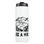 Neem een Hike quote monochrome berglandschap Thermosbeker (Voorkant)