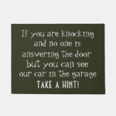 NEEM EEN HINT Funny Rude Quote Deurmat (Voorkant)