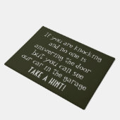 NEEM EEN HINT Funny Rude Quote Deurmat (Schuin)