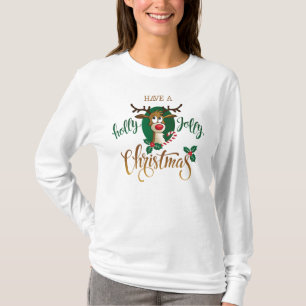 Neem een Holly Jolly Christmas rendier FEESTDAGE T-shirt