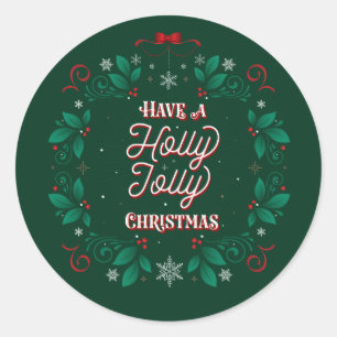 Neem een Holly Jolly Kerst sticker