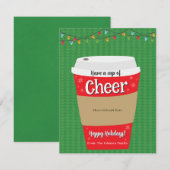 Neem een kopje Cheer Coffee Gift Kaart Houder (Voorkant / Achterkant)