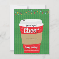 Neem een kopje Cheer Coffee Gift Kaart Houder