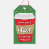 Neem een kopje Cheer Coffee Gift Label Cadeaulabel (Voorkant)
