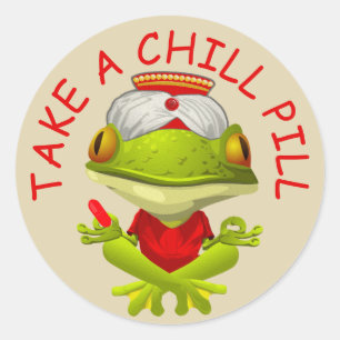Neem een koude pil kikker Yogi Ronde Sticker