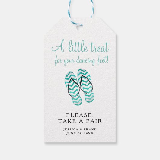 Neem een paar Teenslippers bruiloft Cadeaulabel (Achterkant)