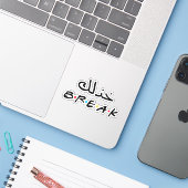 Neem een pauze in het Arabisch Sticker (Laptop met iPhone)