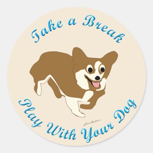Neem een pauze (Pembroke Welsh Corgi) Ronde Sticker (Voorkant)