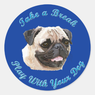 Neem een pauze (PUG) Ronde Sticker