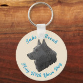 Neem een pauze (Schipperke) Sleutelhanger (Voorkant)