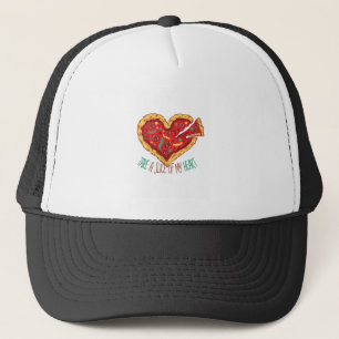 Neem een plak van mijn pizza hart trucker pet