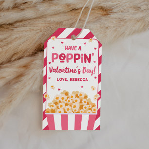 Neem een Poppin 'Valentijnsdag Popcorn Cadeaulabel