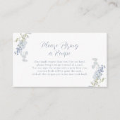 Neem een recept mee Dusty Blue Elegant Shower Informatiekaartje (Voorkant)