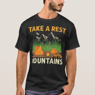 Neem een rustpauze in de bergen Vintage kamperen T-shirt