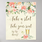 neem een shot en neem je plaats huwelijksbord poster (Voorkant)