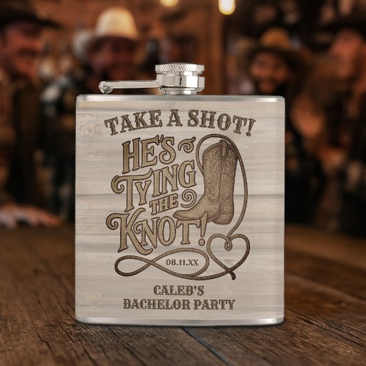 Neem een Shot Verloving Cowboy Bachelorfeest Heupfles