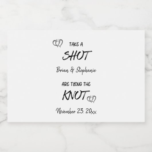 Neem een shot Verlovingspaar dat trouwt  Likeurfles Etiket (Enkel label)