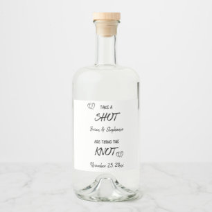 Neem een shot Verlovingspaar Krijgt Elkaar Aan De  Likeurfles Etiket