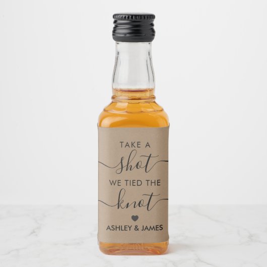 Neem een Shot We Zijn Getrouwd Trouwgunst Likeurfles Etiket (Voorkant)