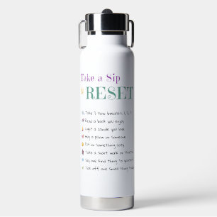 Neem een Sip & Reset Mok – Motivatie checklist Waterfles