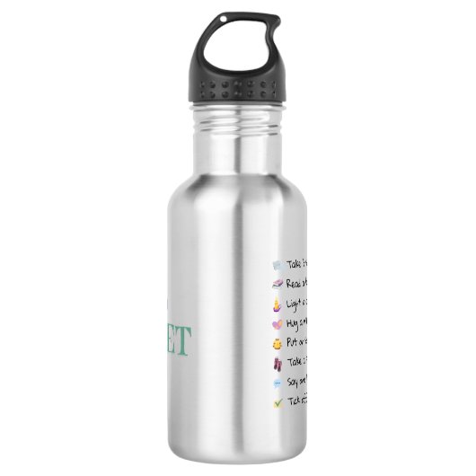 Neem een Sip & Reset Mok – Motivatie checklist Waterfles (Voorkant)