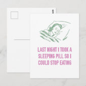 Neem een slaappil om te stoppen met het eten van p briefkaart (Voorkant / Achterkant)