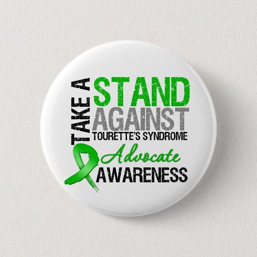 Neem een standaard tegen het Tourette Syndroom Ronde Button 5,7 Cm (Voorkant)