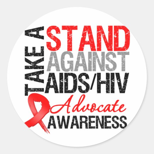 Neem een standpunt in tegen HIV Ronde Sticker (Voorkant)