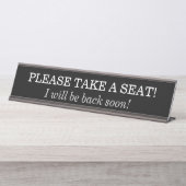 "NEEM EEN STOEL!" BUREAU NAAMBORDJE (Voorkant)