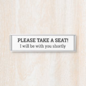 "NEEM EEN STOEL!" DEURBORDJE (Voorkant)