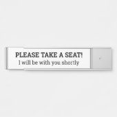 "NEEM EEN STOEL!" DEURBORDJE (Voorkant)