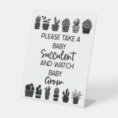 "Neem een Succulent Baby shower-gunstiger teken" Reclamebord Met Voetstuk (Voorkant)