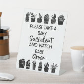 "Neem een Succulent Baby shower-gunstiger teken" Reclamebord Met Voetstuk (Insitu)