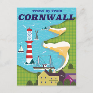 Neem een trein naar Cornwall Uitnodiging Briefkaart