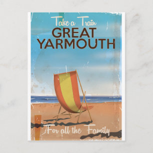 Neem een trein naar de reisposter van Great Yarmou Briefkaart
