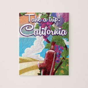 Neem een trip! Californië vintage wijn reisposter Legpuzzel
